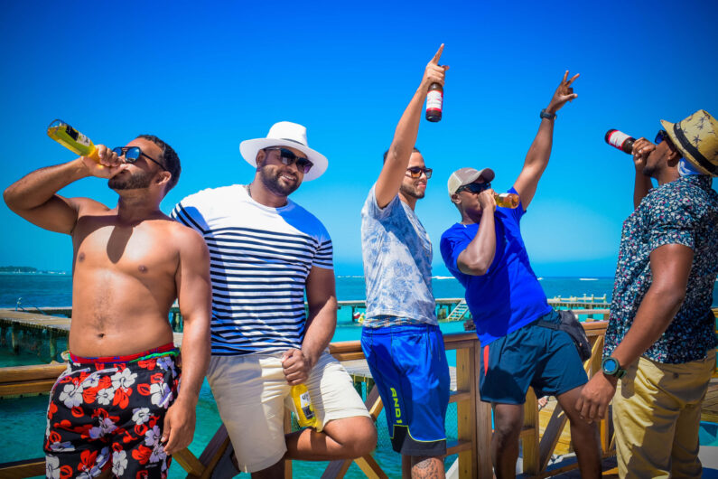 friends aboard a catamaran in Punta Cana